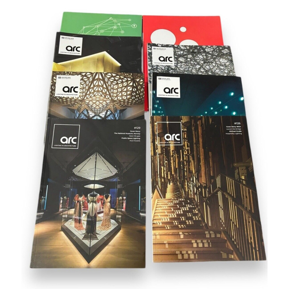 Set Of 8 arc lighting in architecture rare